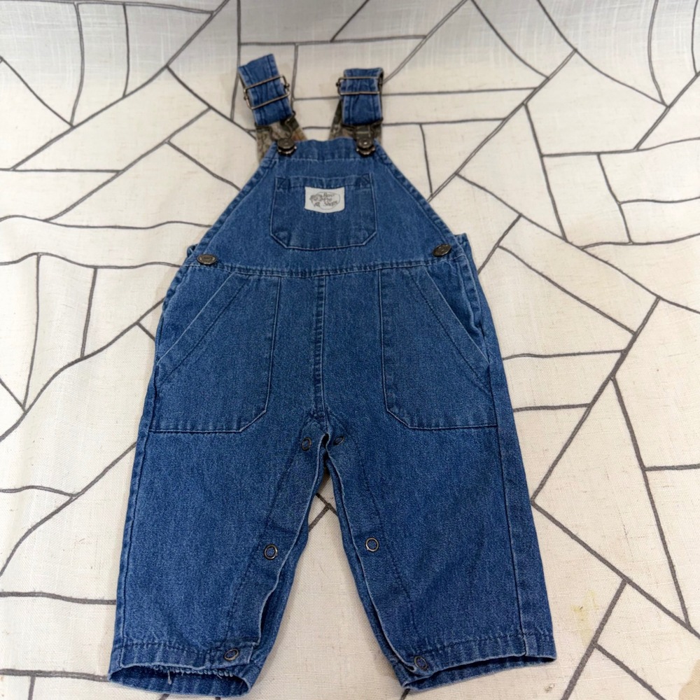 Bass Pro Shops Denim Overalls 3M Blue Camo Trim Bib Overalls